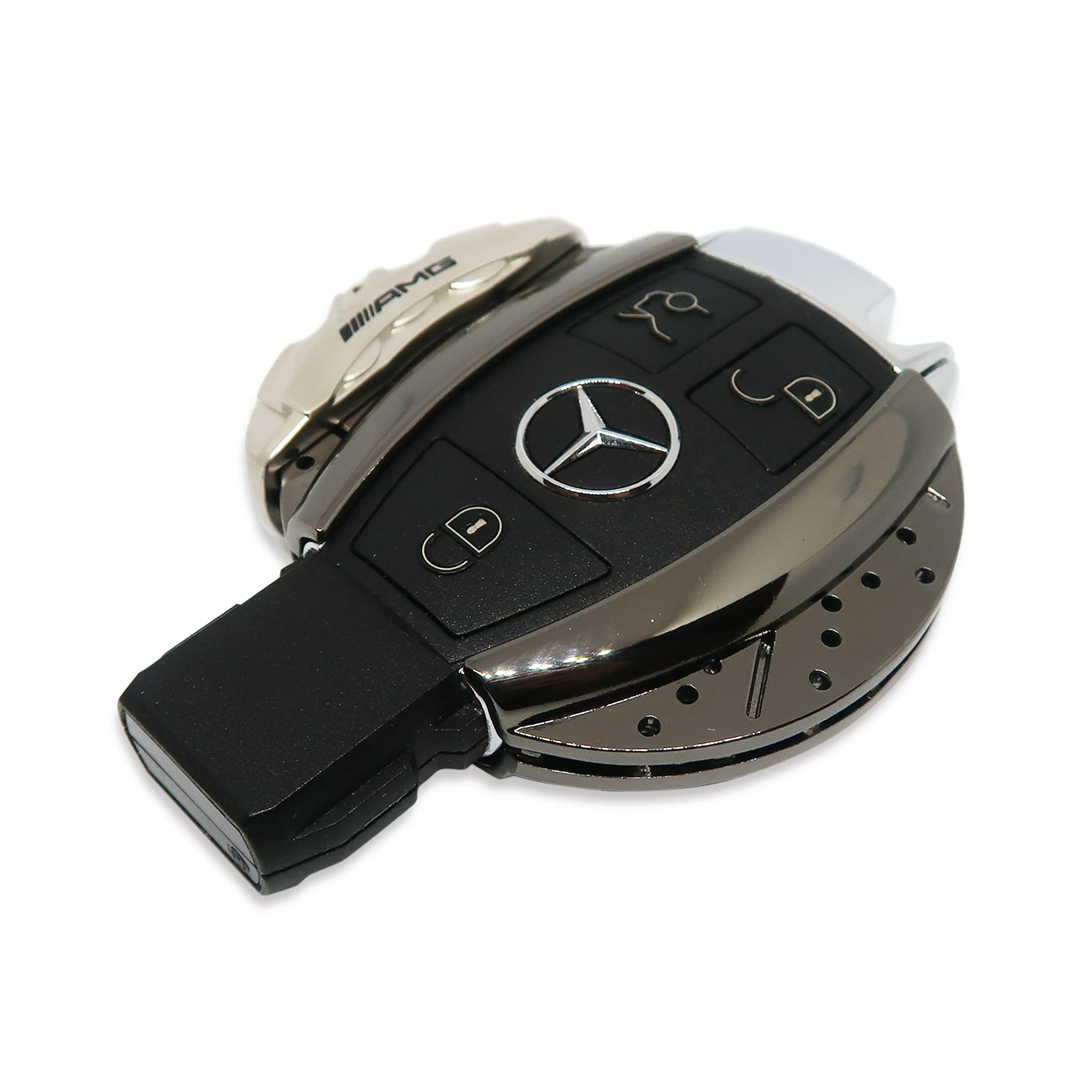 🏎️ AMG Silver/ Black Chrome Brake Caliper Mercedes Key Case *Keyless only* - Image 5