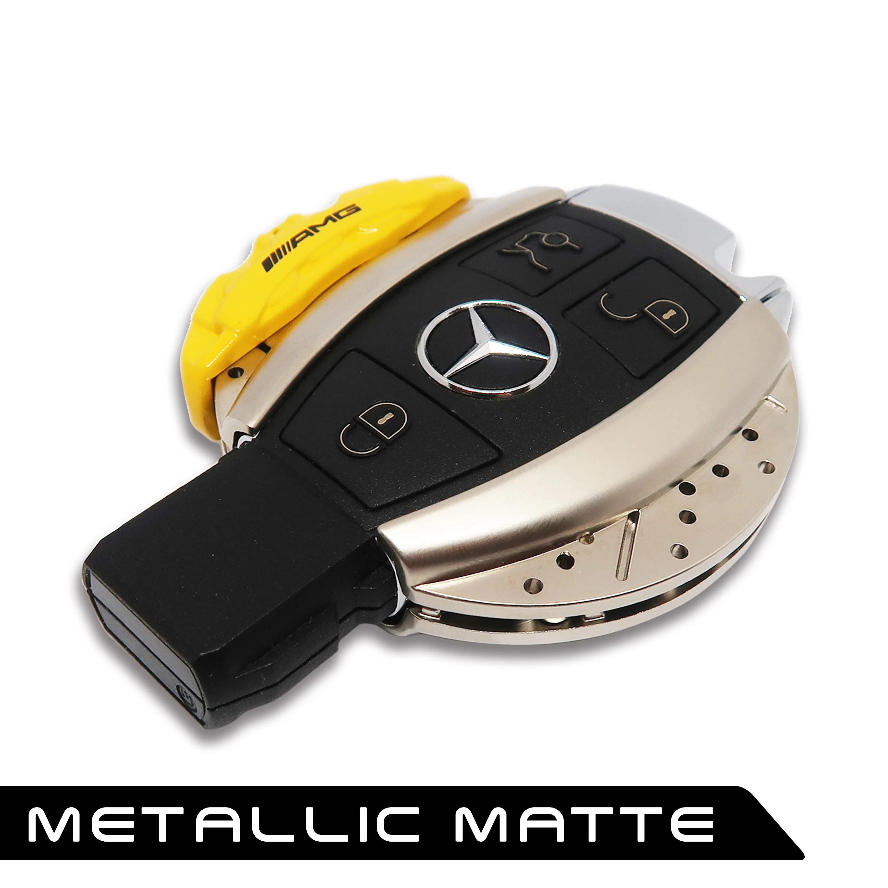 🏎️ AMG Yellow Brake Caliper Design Mercedes Key Case *Keyless only* - Image 6