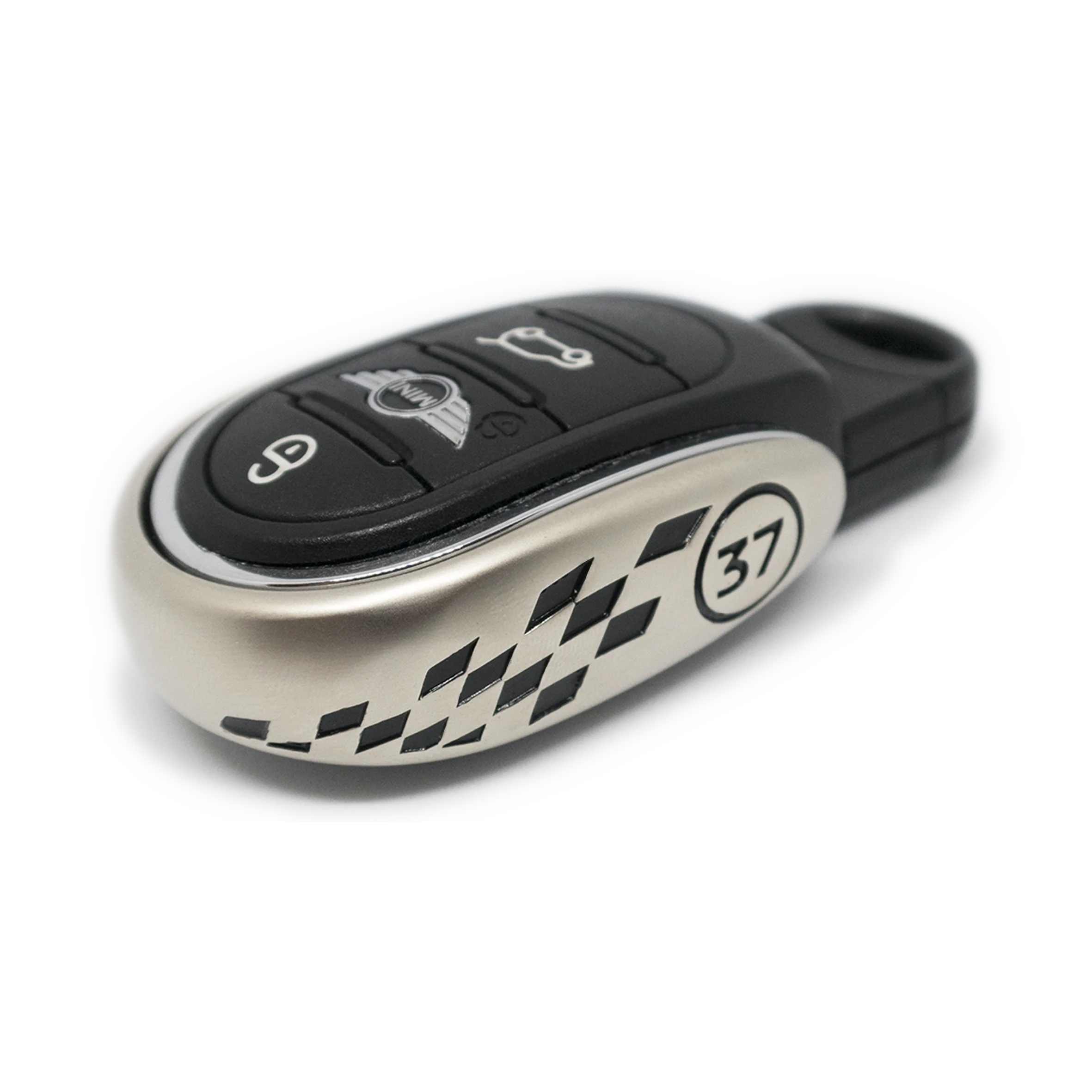 37 🏁 Checkered Design Alloy Metal Key Fob Case