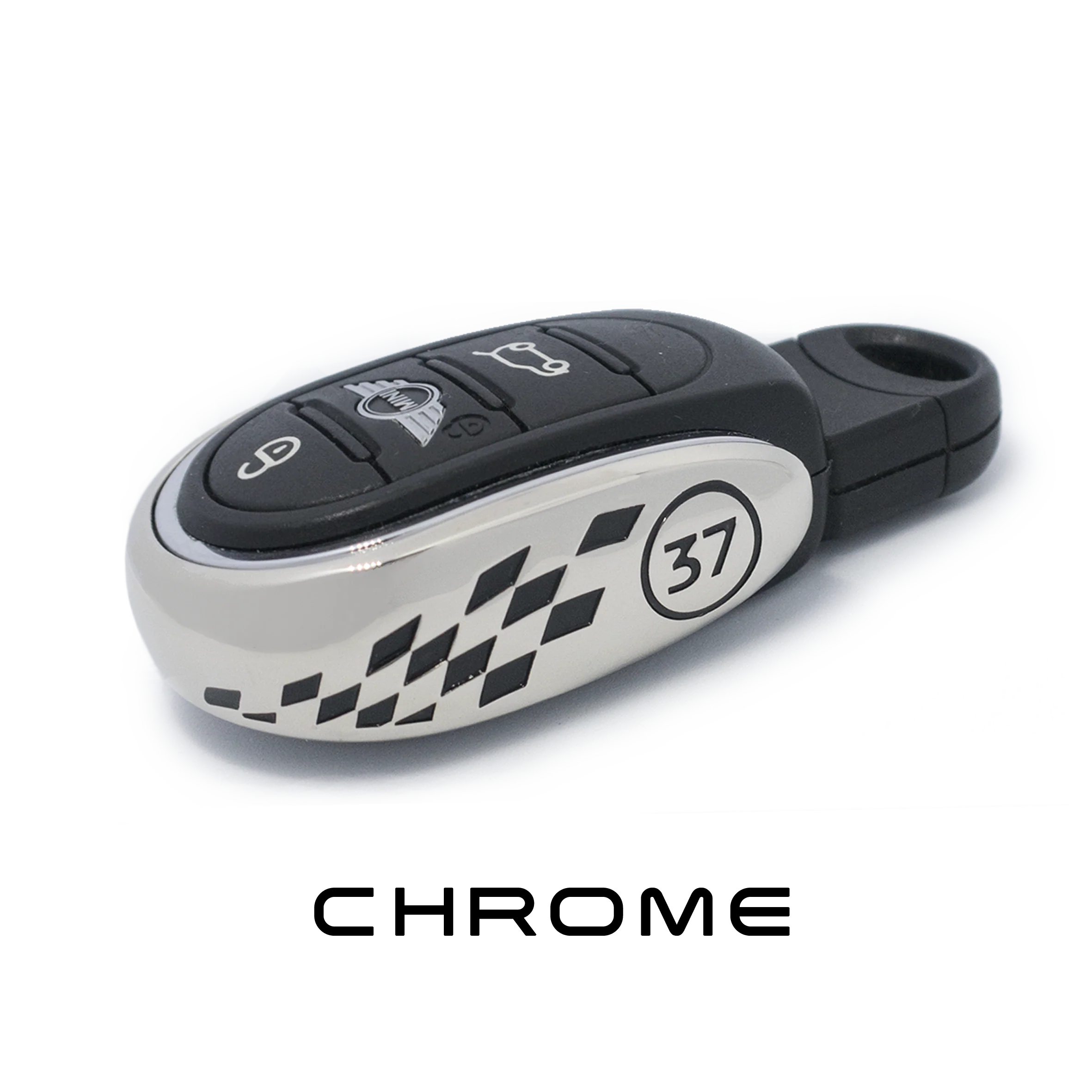 37 🏁 Checkered Design Alloy Metal Key Fob Case - Image 2